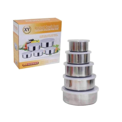 5pcs Bowl Set With Silicone Lids