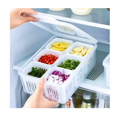 6 grid fridge storage box